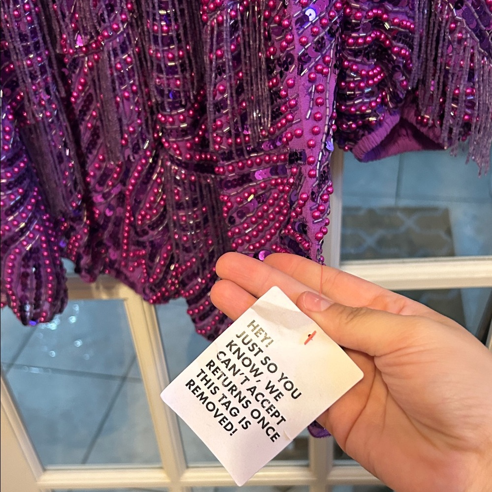Asos Curve Sequin Fringe Dress - Picture 4 of 7